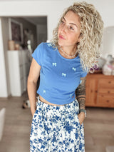 SUE|SHIRT|Schleife|blue