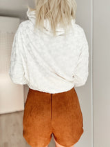 SKORTY | VELOURS | COGNAC