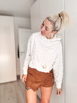 SKORTY | VELOURS | COGNAC