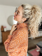 NIA|HEMDBLUSE|orangekl.Blüten