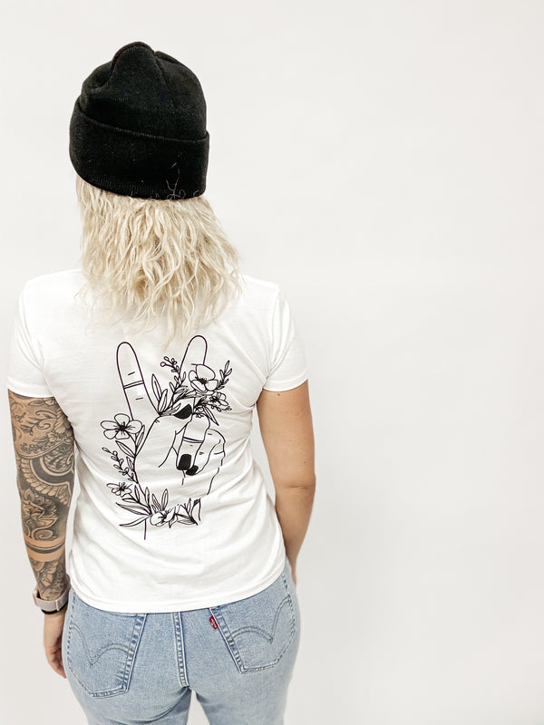 TSHIRT| PEACE | slimfit white