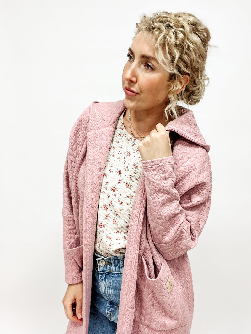 FRAKKE |CARDIGAN| Zopfmuster | Rosa