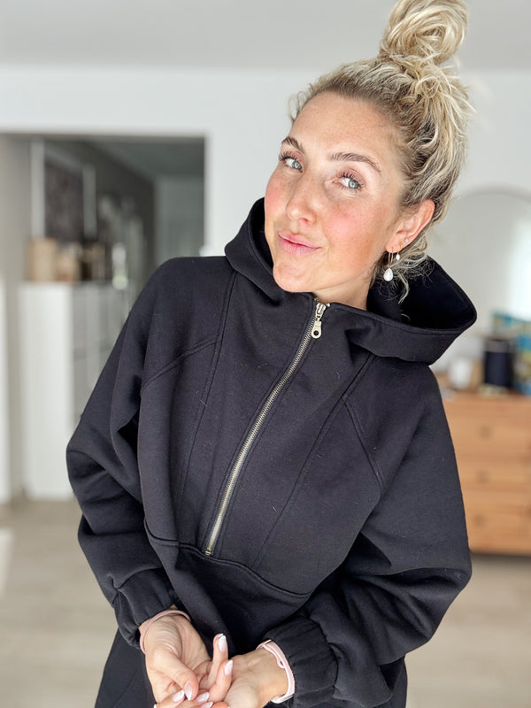 URBAN|HOODIEKLEID|schwarz