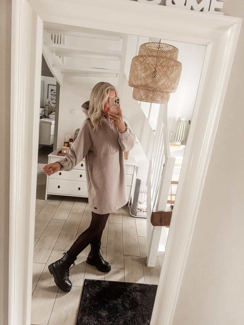 URBAN|HOODIEKLEID|beige