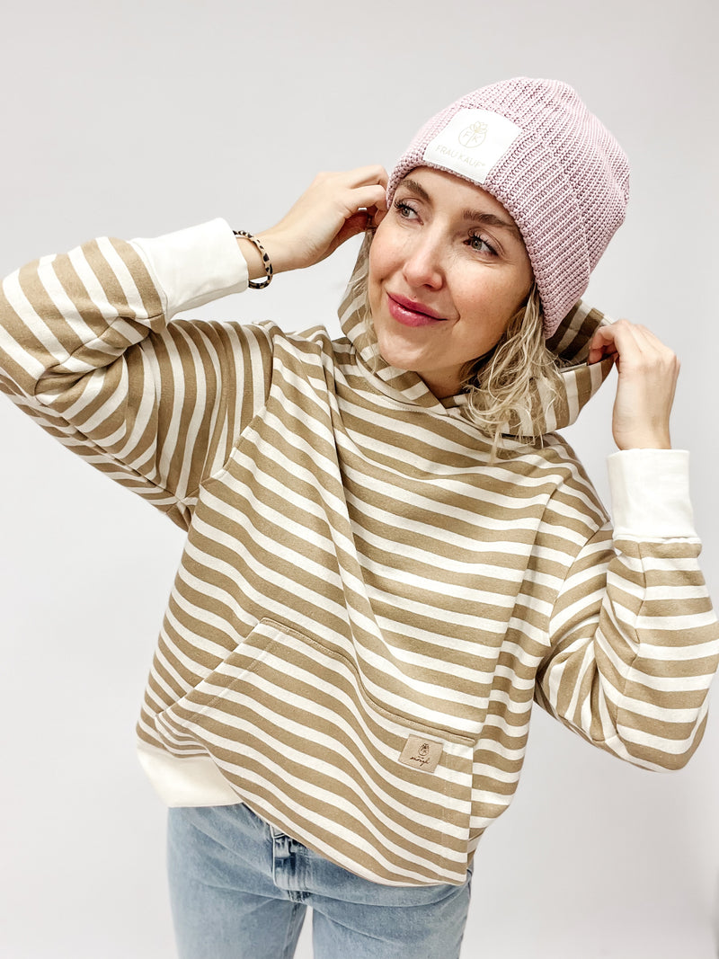 CLEO | HOODIE | STRIPES beige