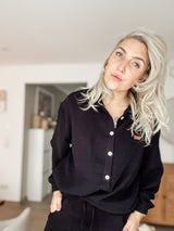 NIA | Hemdbluse | Musselin| schwarz