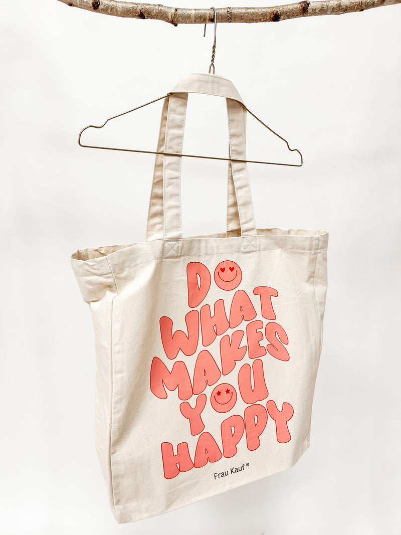 SHOPPER|BEIGE|HAPPY