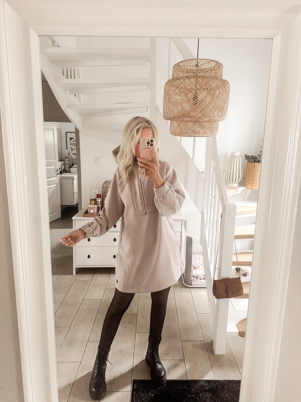 URBAN|HOODIEKLEID|beige
