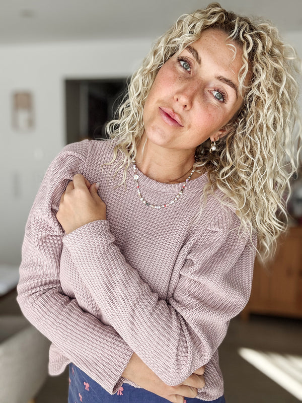 PERLA|STRICKPULLI|Rosa