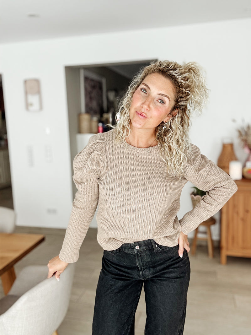 PERLA|STRICKPULLI|beige