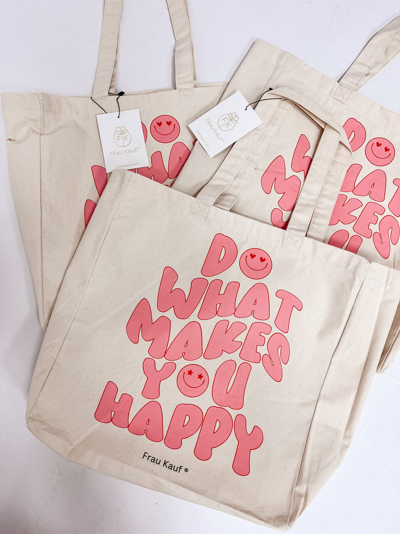 SHOPPER|BEIGE|HAPPY