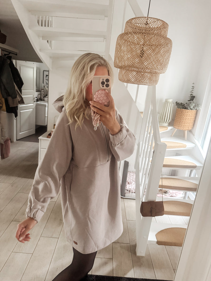 URBAN|HOODIEKLEID|beige