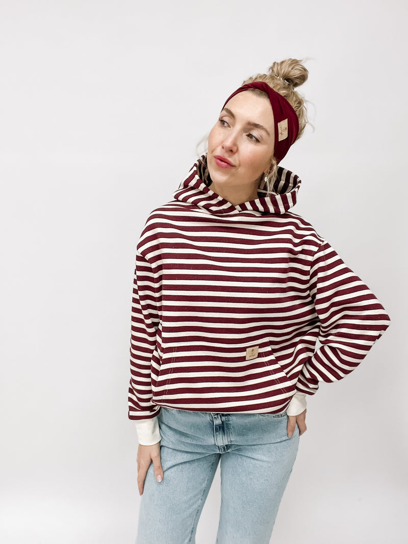 CLEO | HOODIE | STRIPES Bordeaux