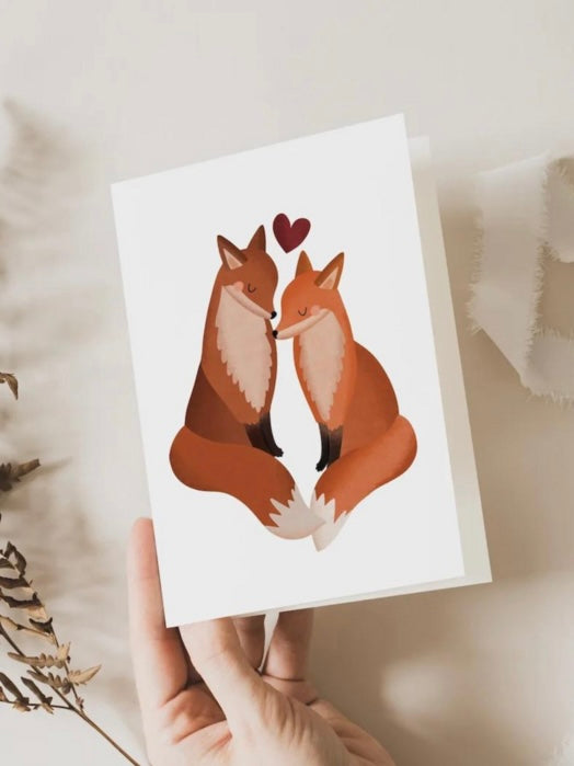 Postkarte | Hochzeit | Fuchs