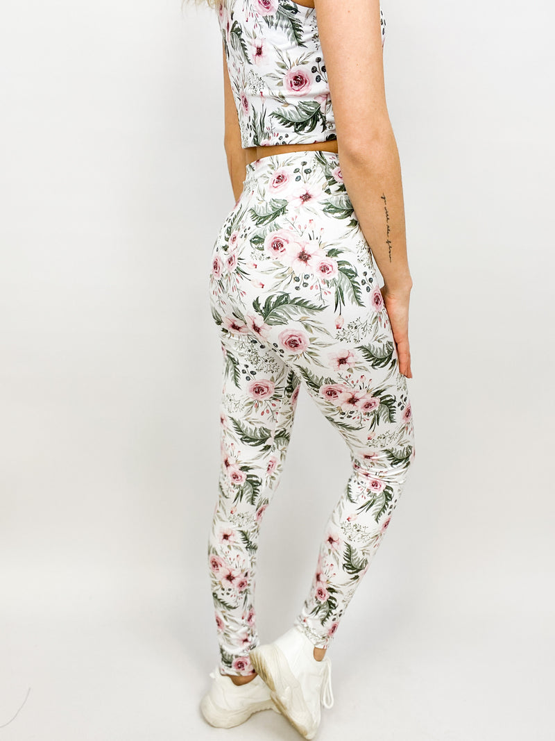 FITFINJA | Leggings | Weiß flower
