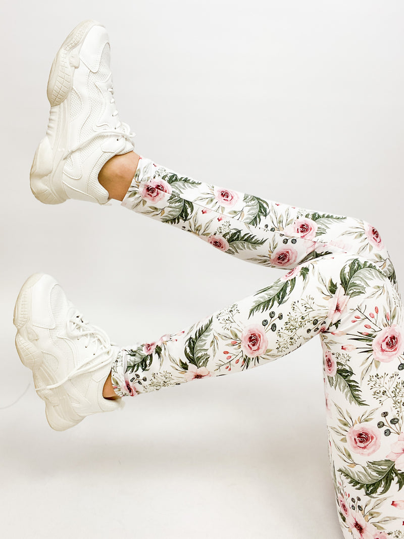 FITFINJA | Leggings | Weiß flower